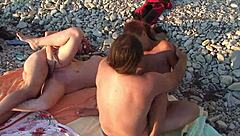 Beach act of love compilation out-of-doors groups act of love of novice swingers Porn